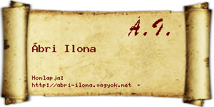 Ábri Ilona névjegykártya
